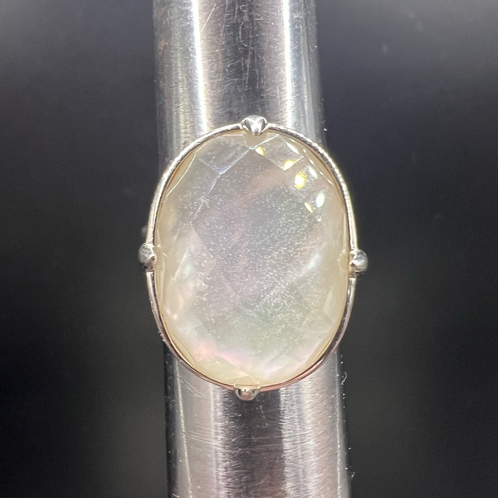 Sterling Silver Ring with Faceted Moonstone